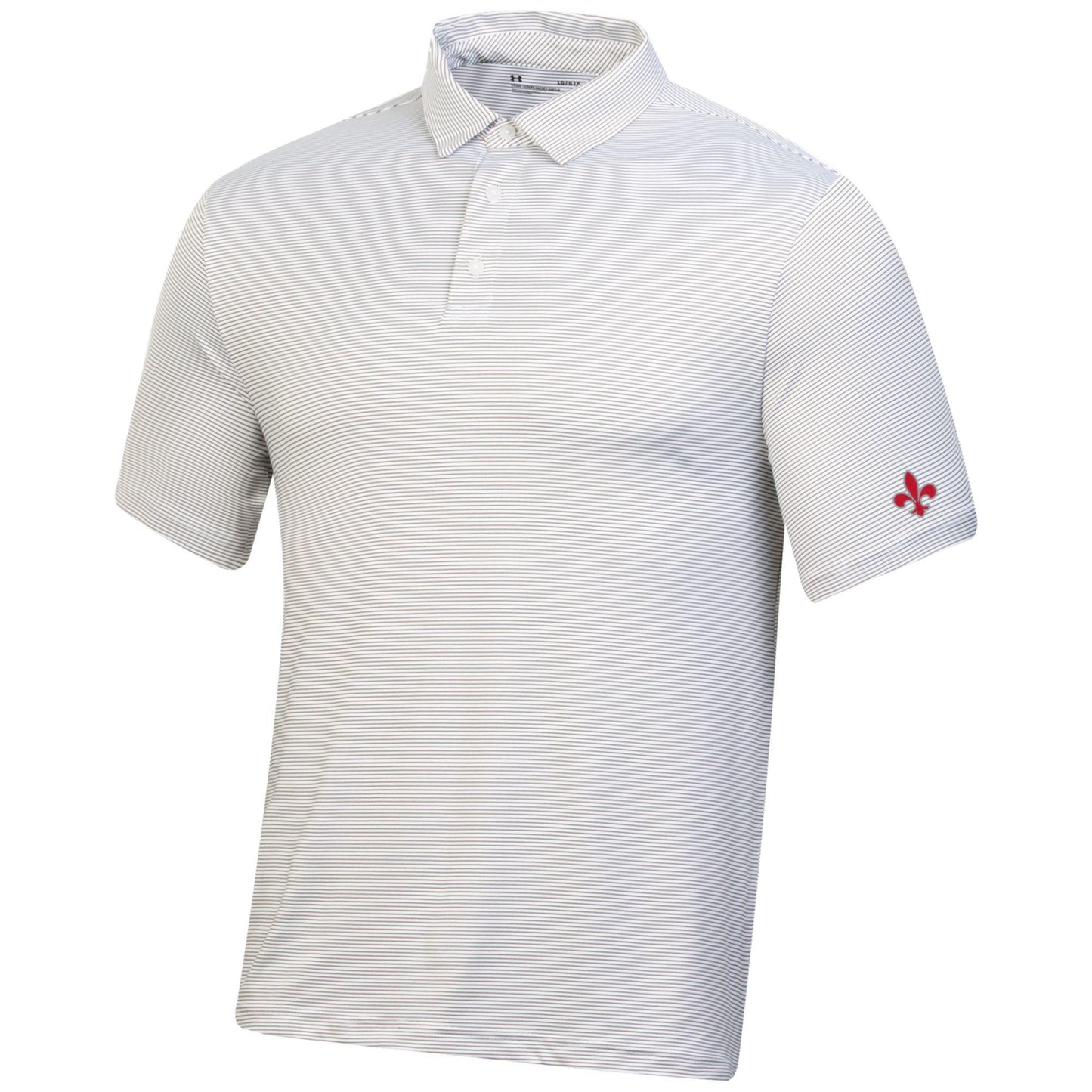 Mens Gray Stripe Polo