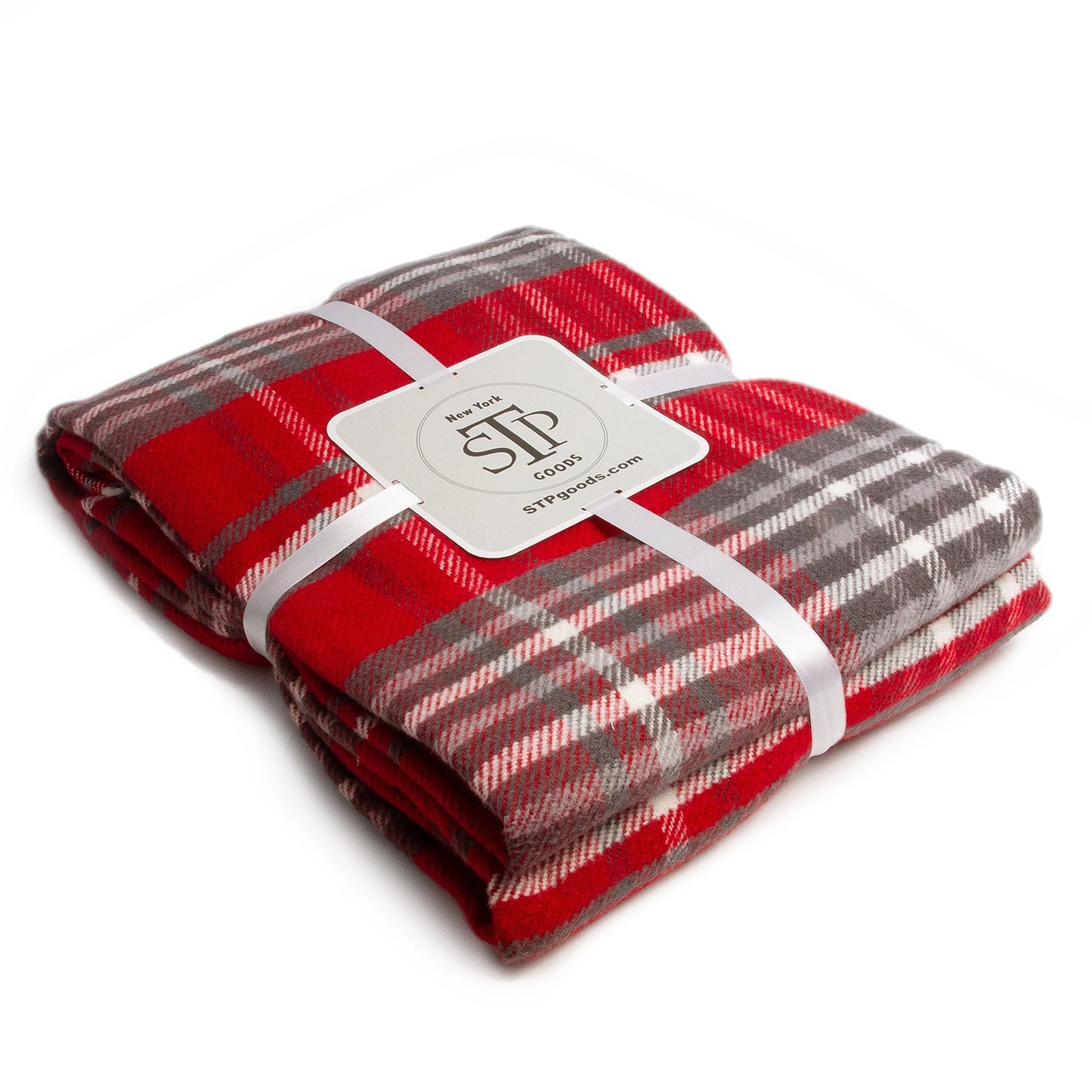 Red and Gray Cotton Blanket