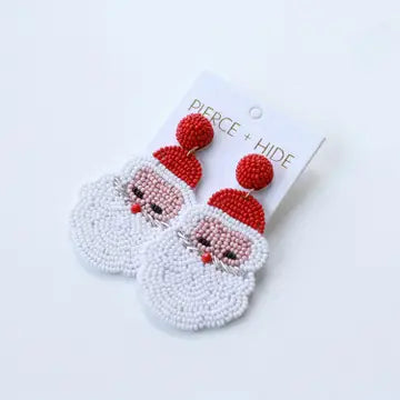 Beaded Santa Earrings